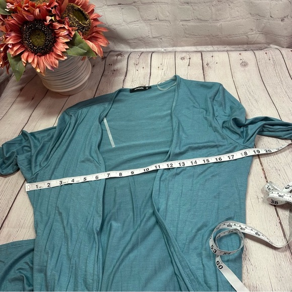 NWT annabelle boutique light weight duster cardigan side pockets boho casual - Picture 9 of 9